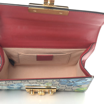 Gucci GG Supreme Monogram Blooms Small Padlock Shoulder Bag Beige Blue Navy Hibiscus Red 5 of 9