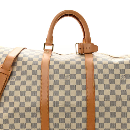 Louis Vuitton Damier Azur Keepall Bandouliere 55 8 of 12