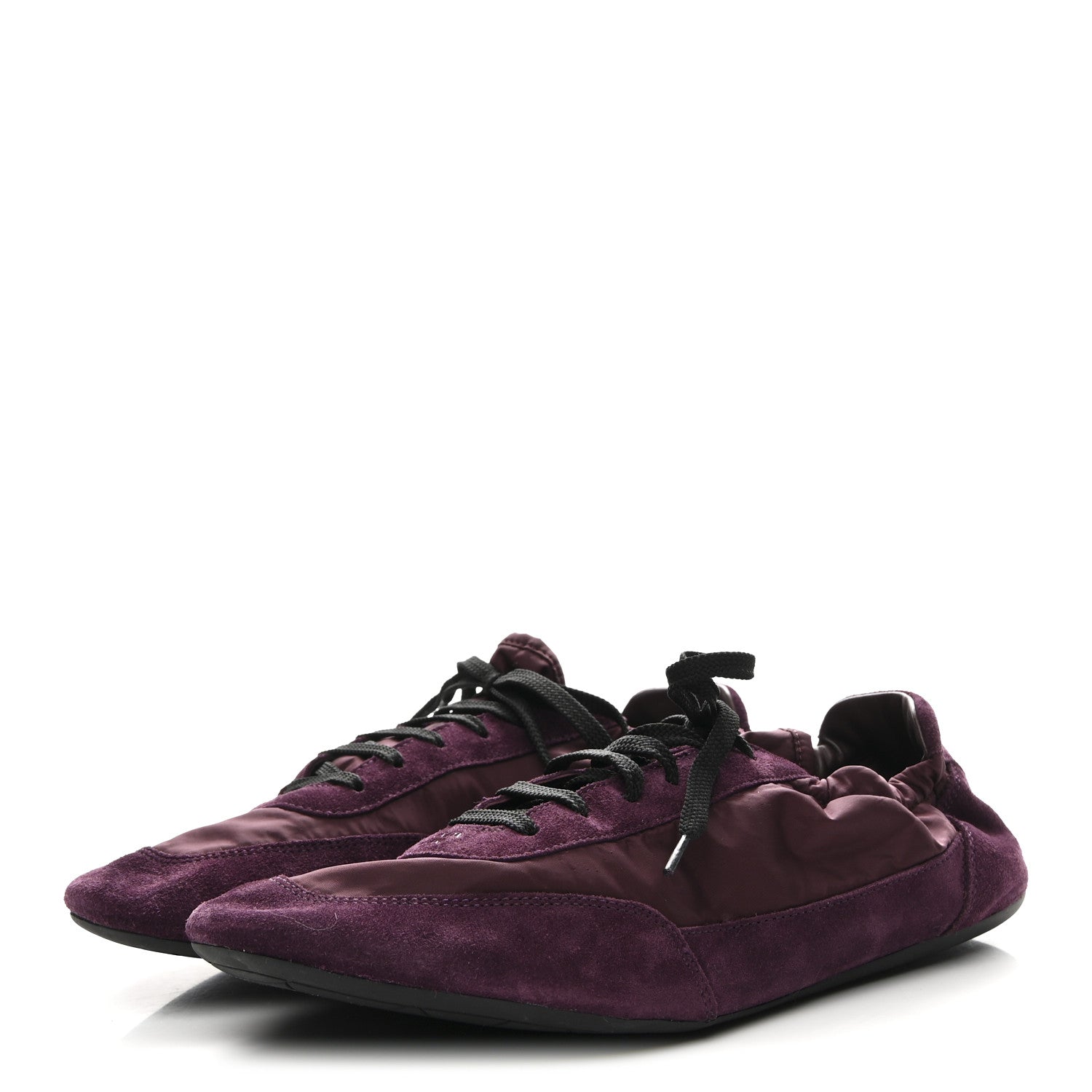 Prada Re-Nylon Suede Collapse Sneakers 39.5 Bordeaux 4 of 10