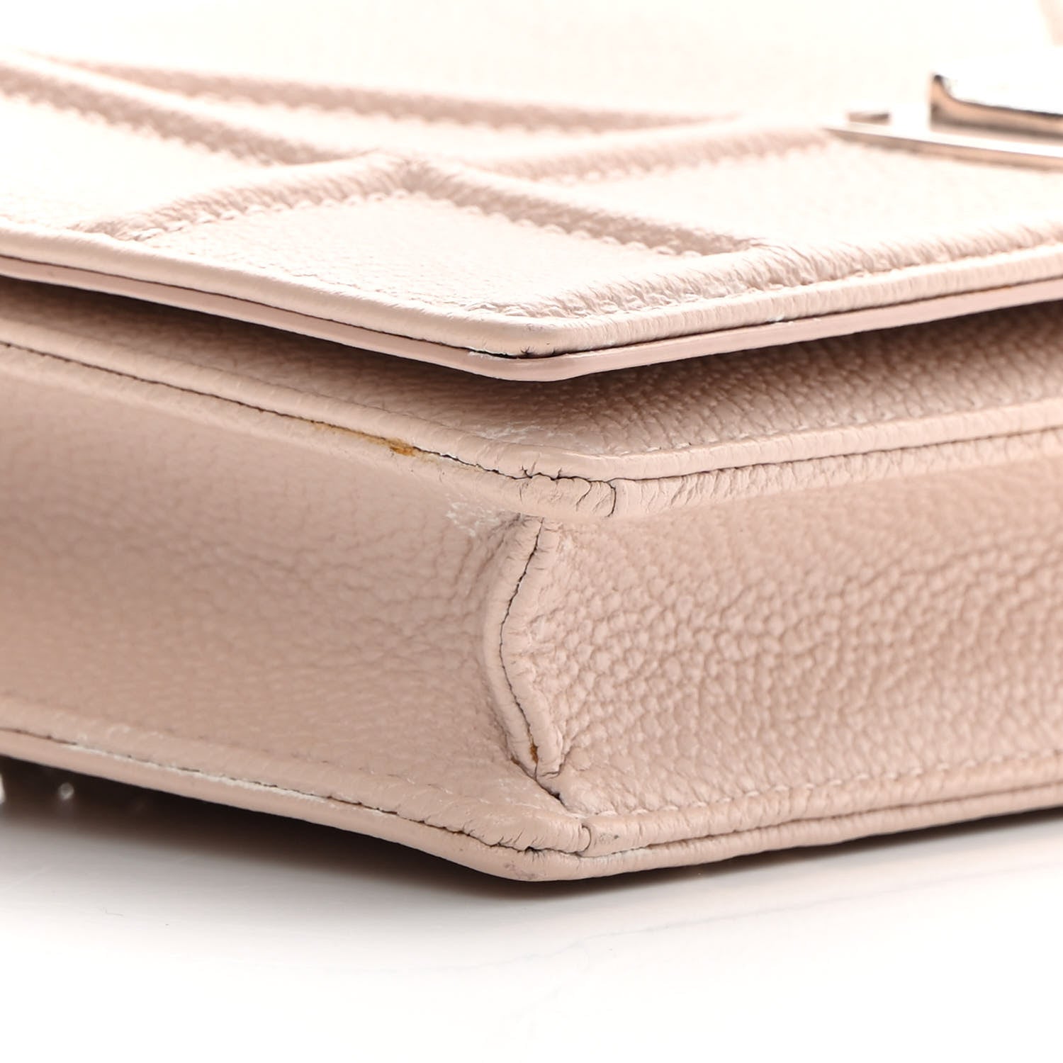 Christian Dior Grained Calfskin Diorama Wallet on Chain Pouch Nude 9 of 18