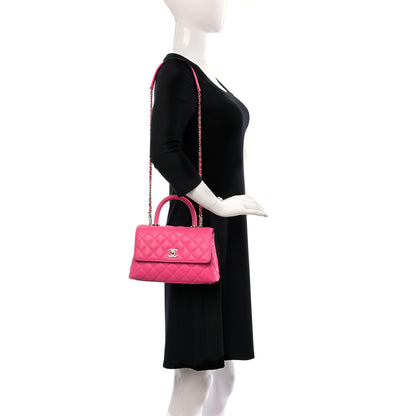 Chanel Caviar Quilted Mini Coco Handle Flap Rose 2 of 9