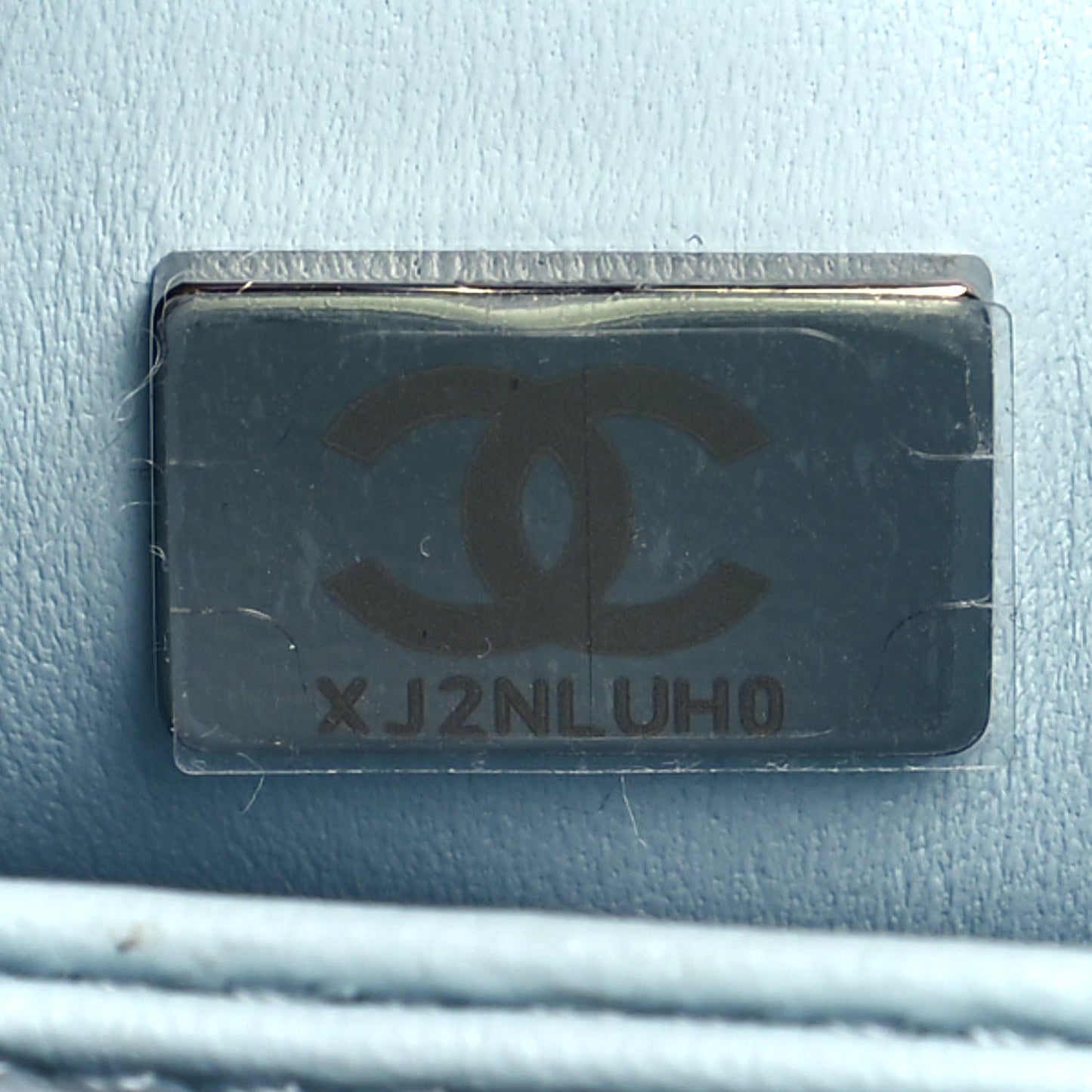 Iridescent Caviar Quilted Extra Mini Coco Handle Flap Light Blue