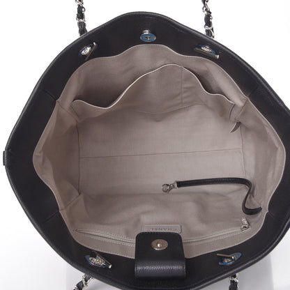 Chanel Glazed Calfskin Small Deauville Tote Black 5 of 7