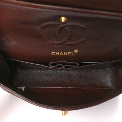 Chanel Lambskin Quilted Small Double Flap Dark Brown 5 of 9