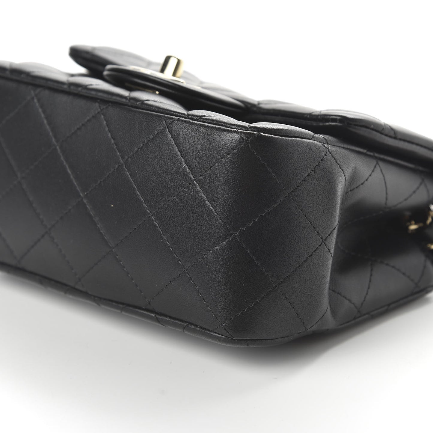 Lambskin Quilted Mini Square Flap Black