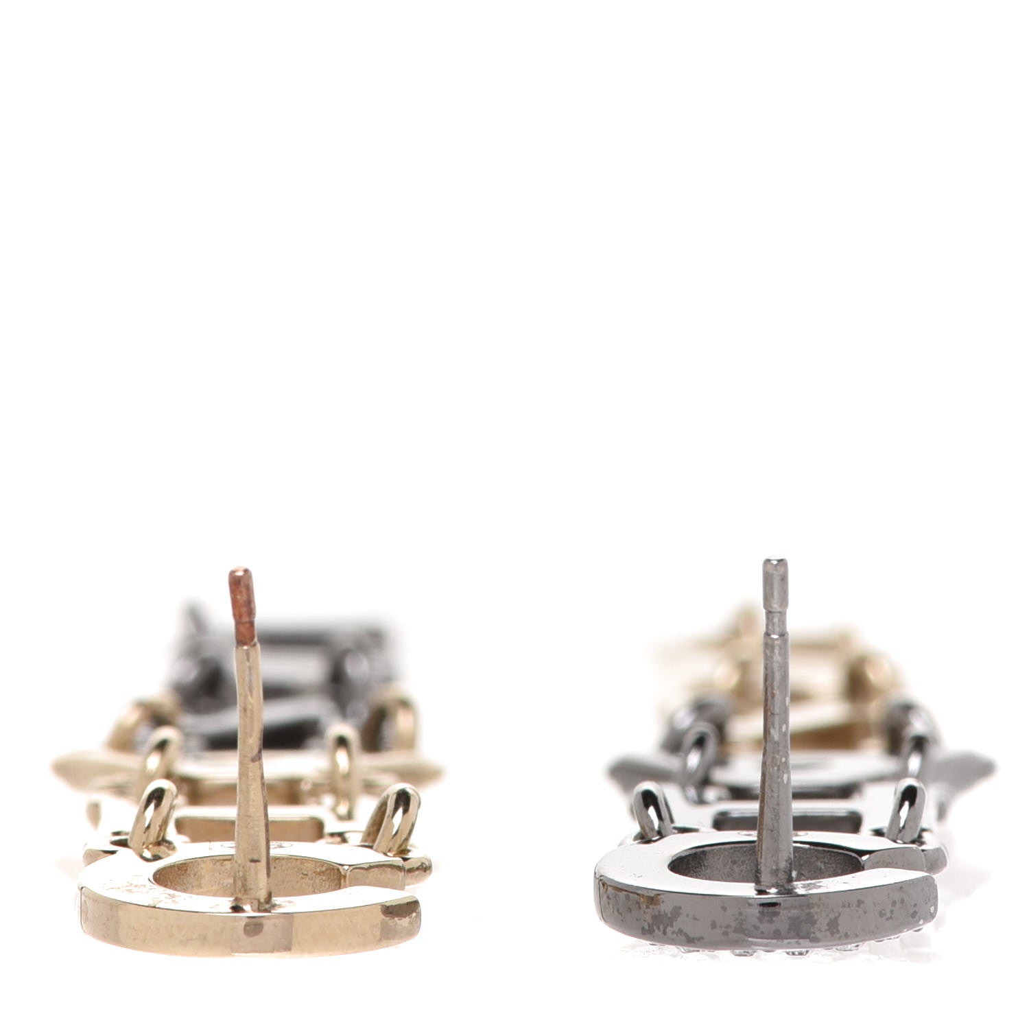 Chanel Crystal Pearl Chanel Bright Young Things Earrings Gold Ruthenium 3 of 4