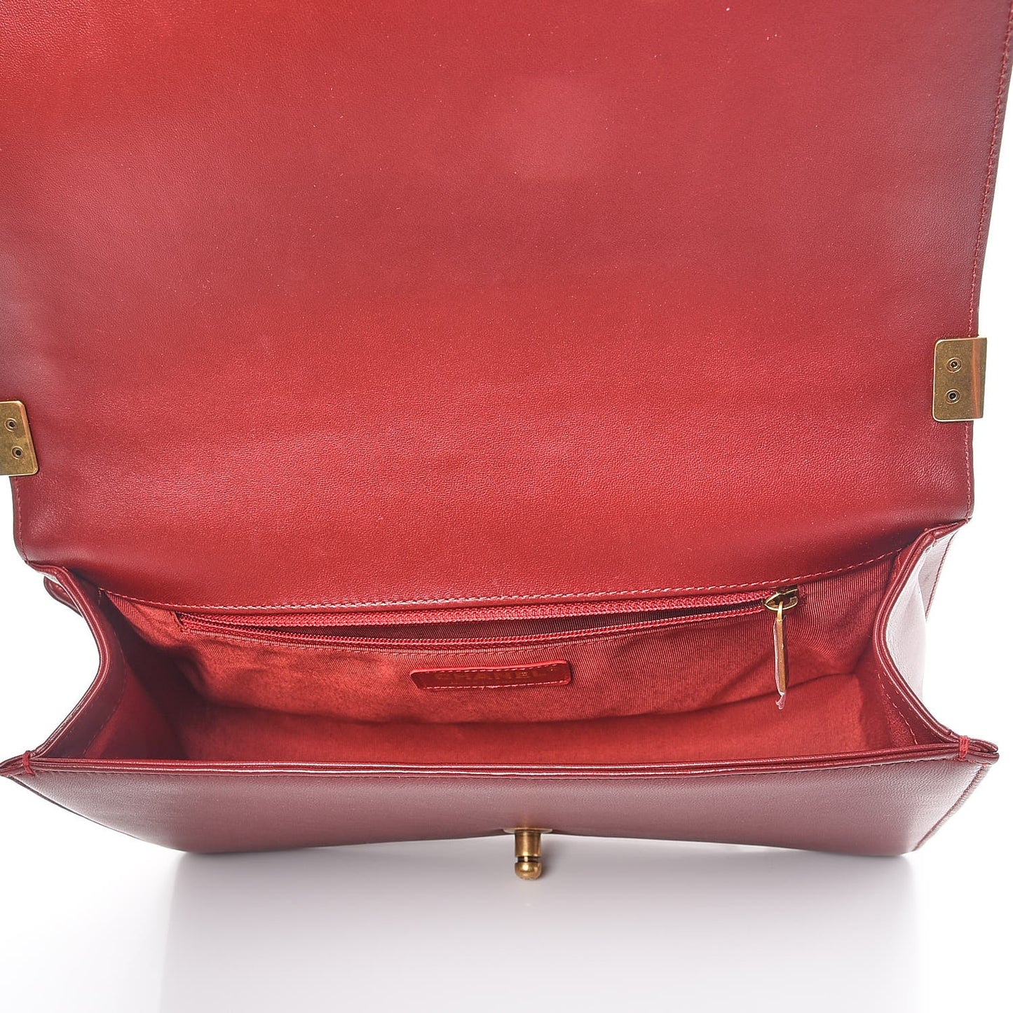 Lambskin Quilted New Medium Boy Flap Dark Red