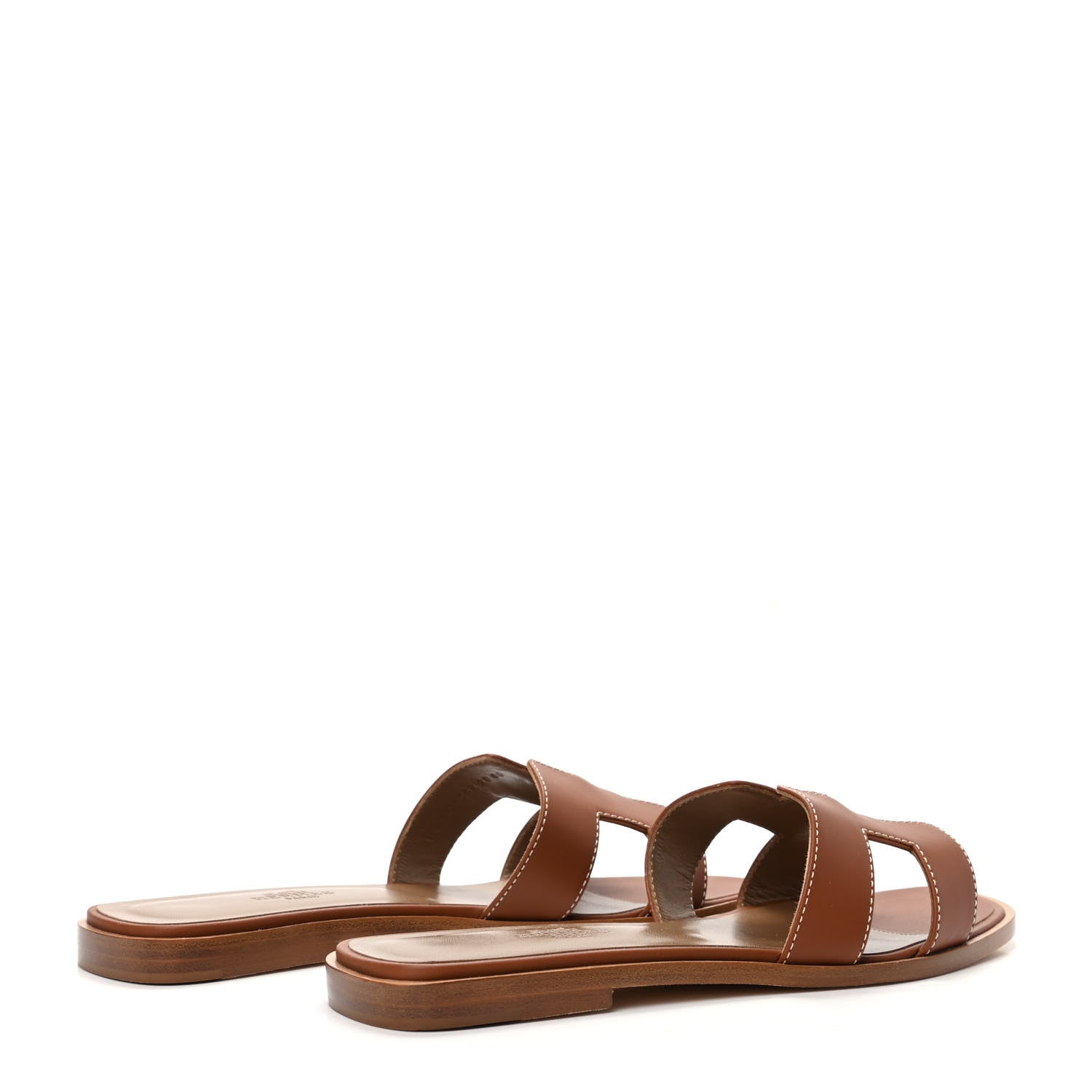 Hermes Box Calfskin Oran Sandals 38 Gold 4 of 8