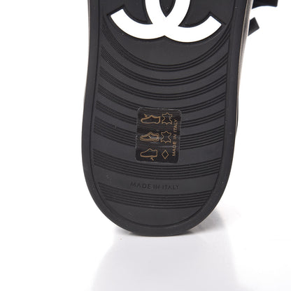 Chanel Calfskin High Top CC Sneakers 39 Black 9 of 11