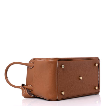 Hermes Taurillon Clemence Lindy 26 Gold 4 of 10