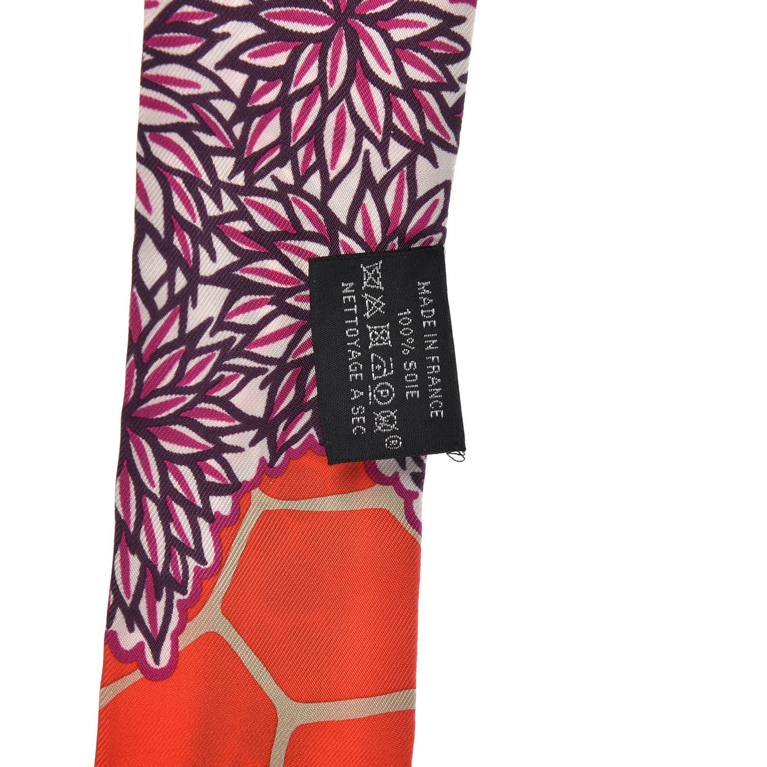 Hermes Silk The Three Graces Twilly Vermillion Fuchsia 2 of 5