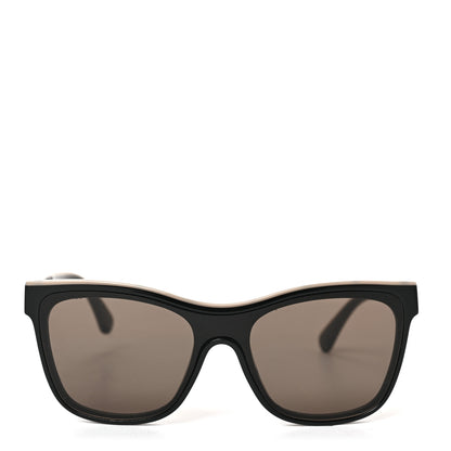 Chanel Acetate Logo Shield Sunglasses 5418 Black 2 of 6