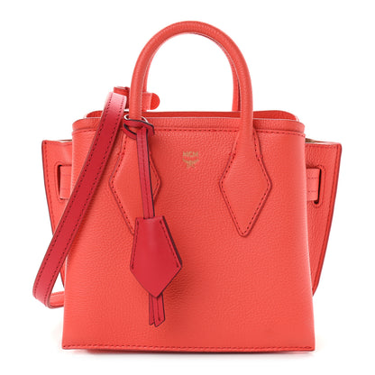 MCM Grained Calfskin Mini Neo Milla Tote Coral 1 of 8