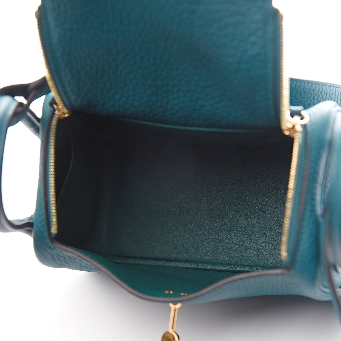 Taurillon Clemence Mini Lindy 20 Vert Bosphore