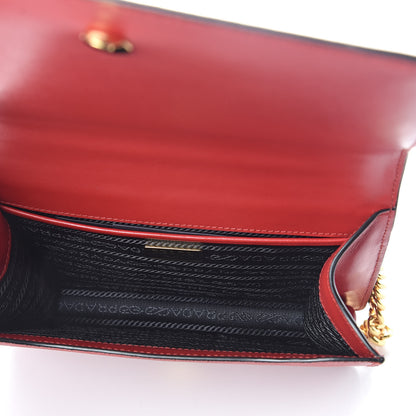 Prada Saffiano Soft Calfskin Chain Crossbody Bag Fuoco 5 of 8