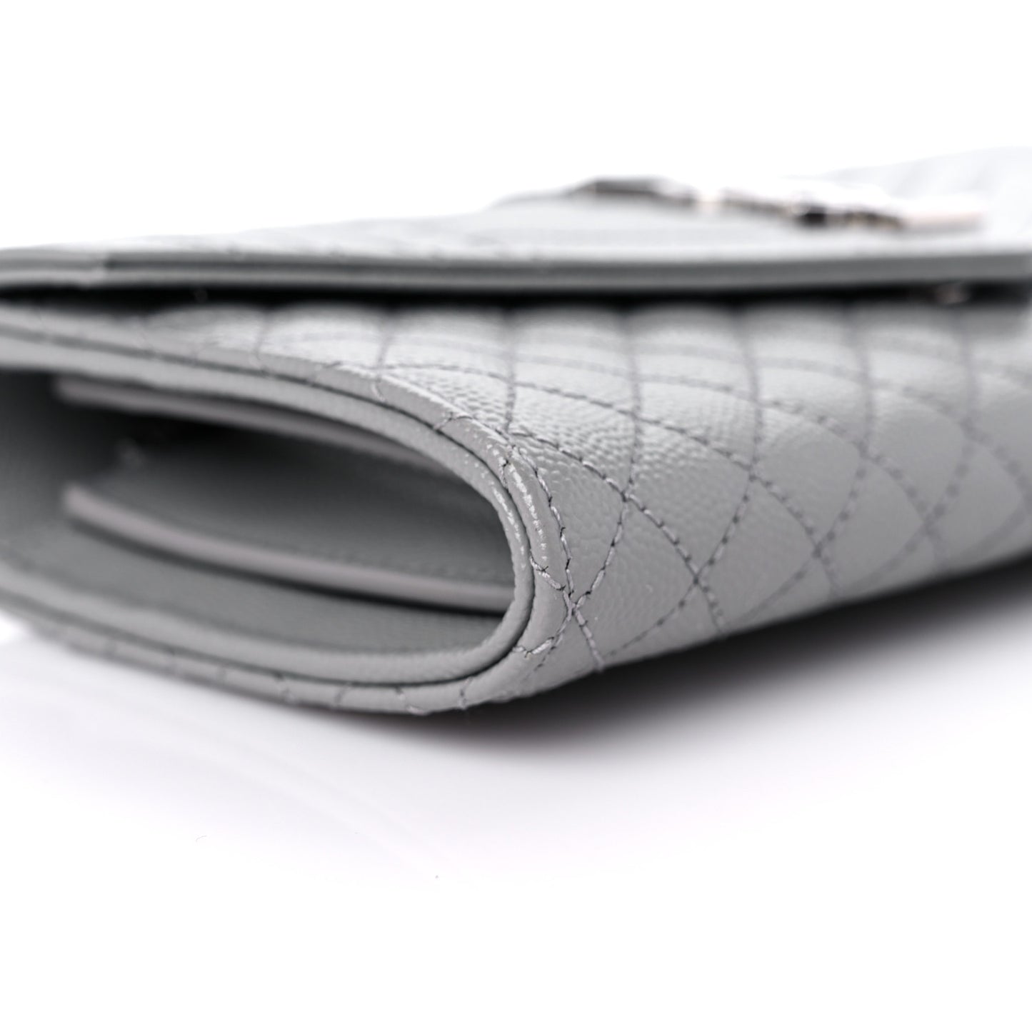 Grain De Poudre Mixed Matelasse Triquilt Large Monogram Wallet Stone
