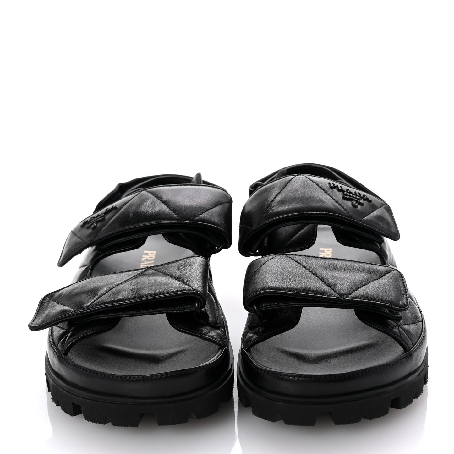 Nappa Quilted Padded Slingback Sandals 39 Black