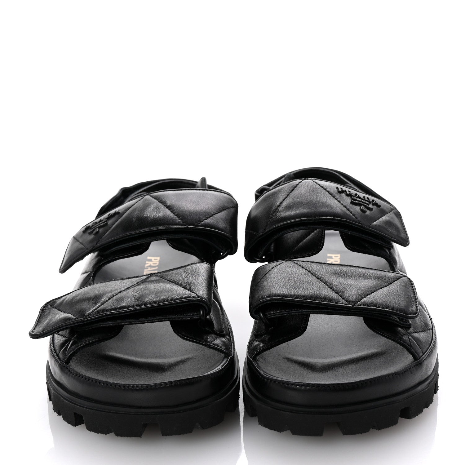 Prada Nappa Quilted Padded Slingback Sandals 39 Black 3 of 10