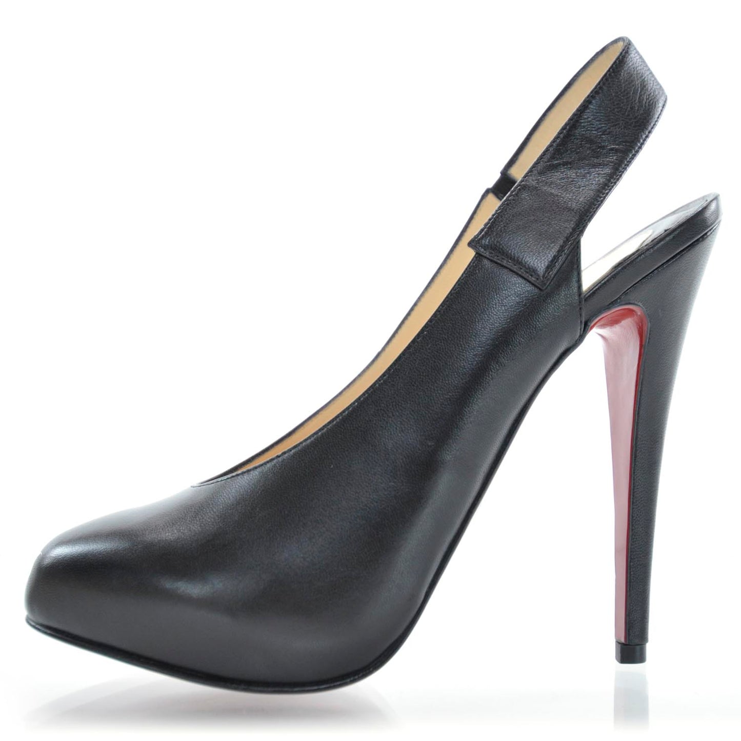 Leather Somewhere Slingback Heels 37.5 Black