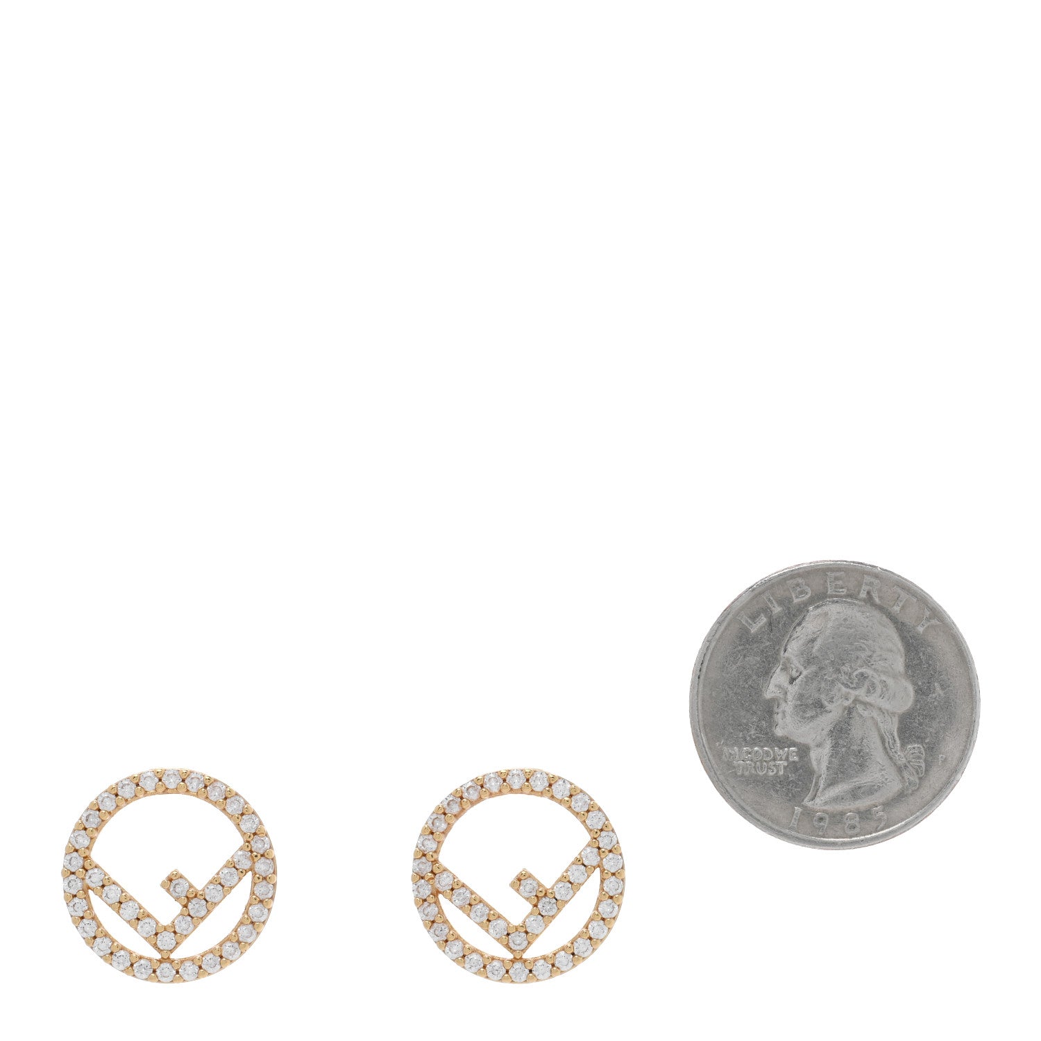 Fendi Metal Crystal F is Fendi Earrings Gold 2 of 5