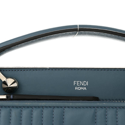 Fendi Shiny Nappa Trapuntata Small DotCom Click Top Handle Chain Satchel Blue 11 of 15