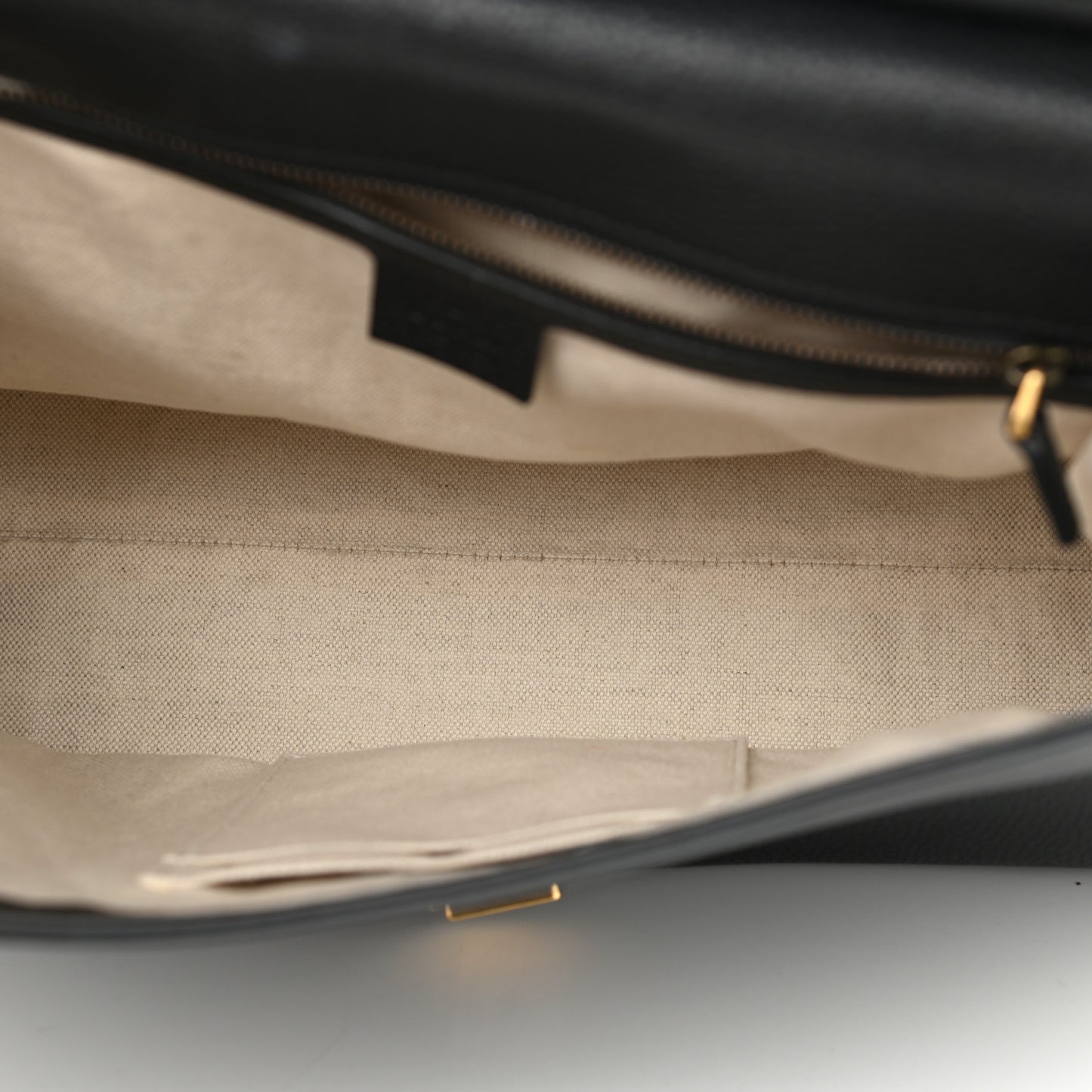 Calfskin Medium GG Marmont Top Handle Bag Black