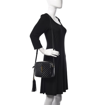 Saint Laurent Calfskin Matelasse Monogram Lou Camera Bag Black 2 of 10