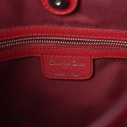 Christian Dior Coated Canvas Cannage Small Panarea Tote Red 6 of 9