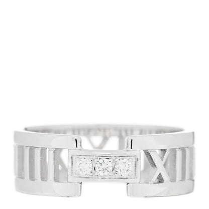 Tiffany 18K White Gold Diamond Open Atlas Ring 63 10.5 1 of 4