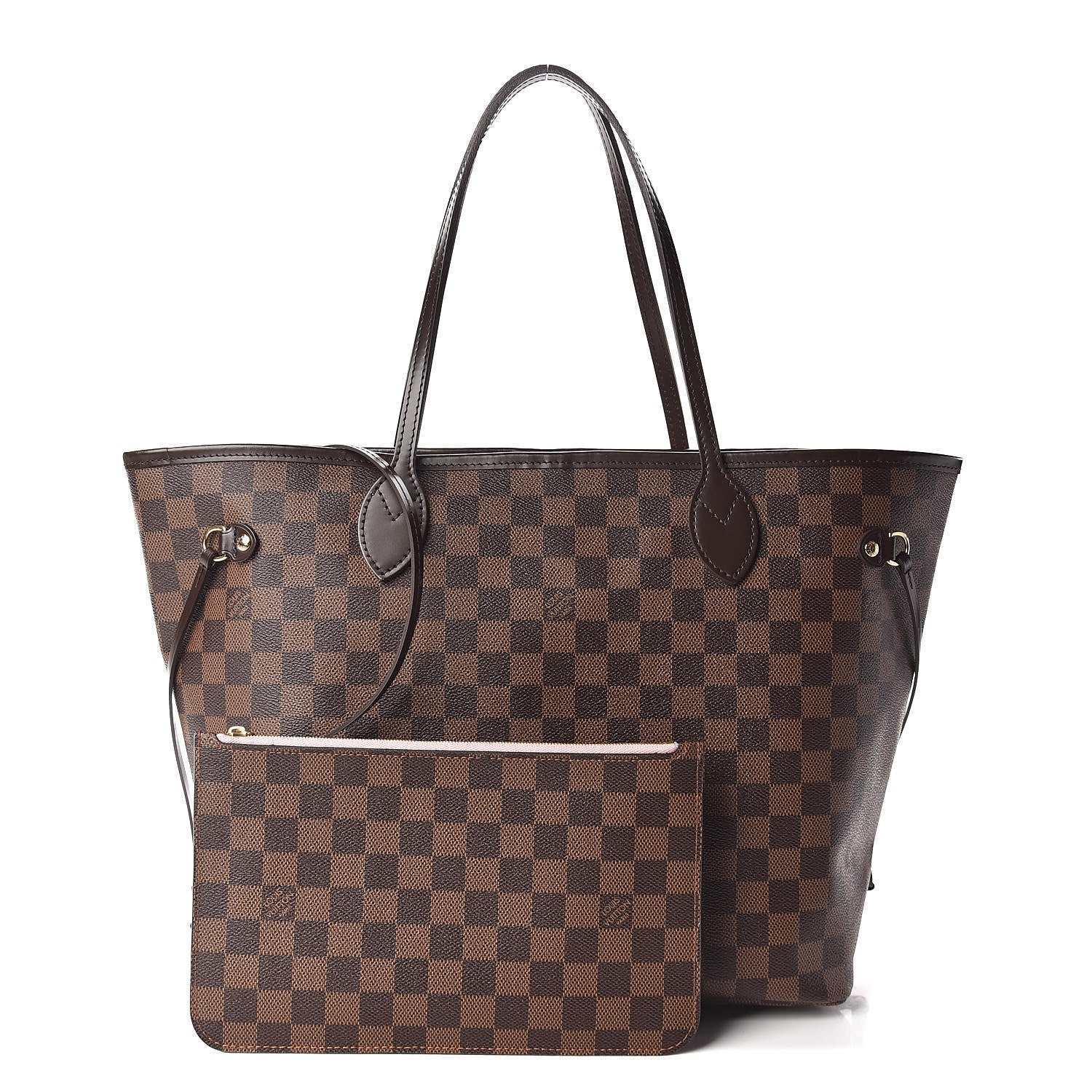 Louis Vuitton Damier Ebene Neo Neverfull MM Rose Ballerine 1 of 13