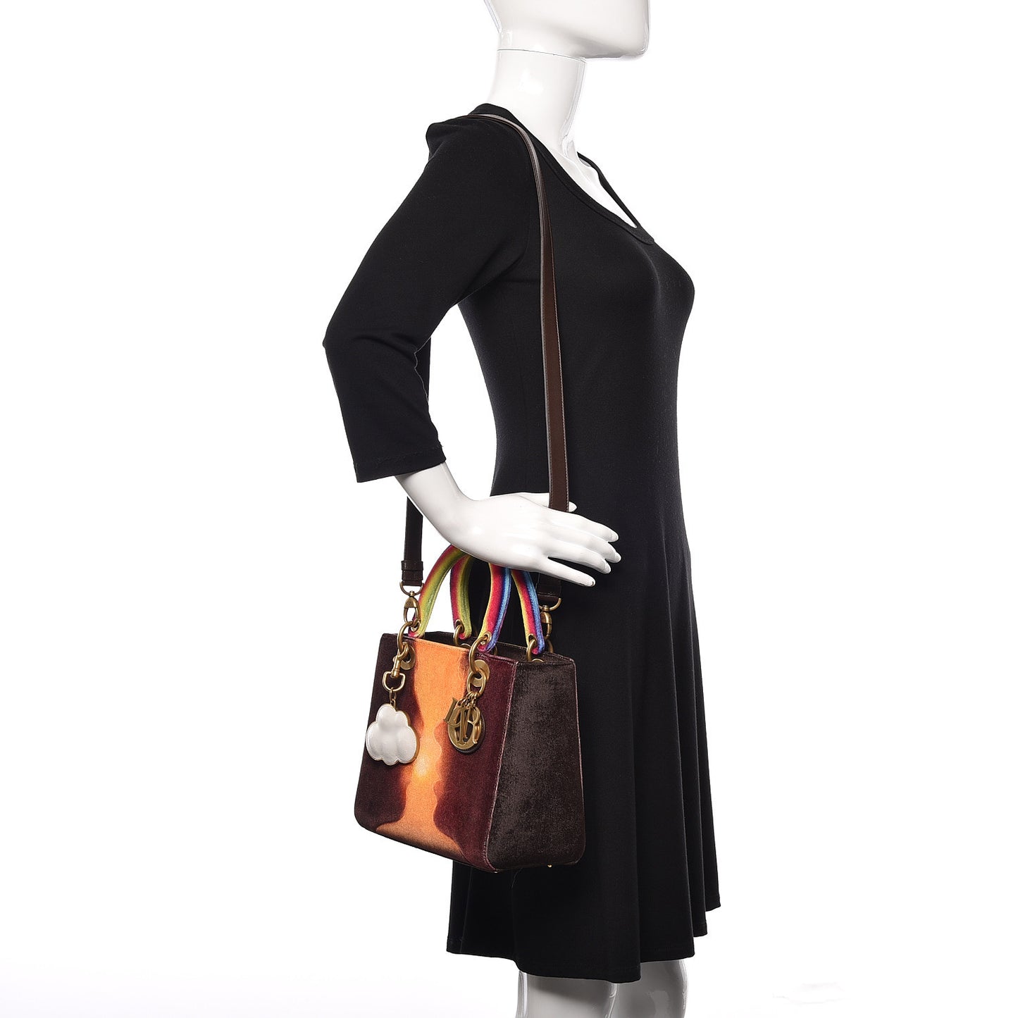 x Friedrich Kunath Velvet Medium Lady Dior Multicolor