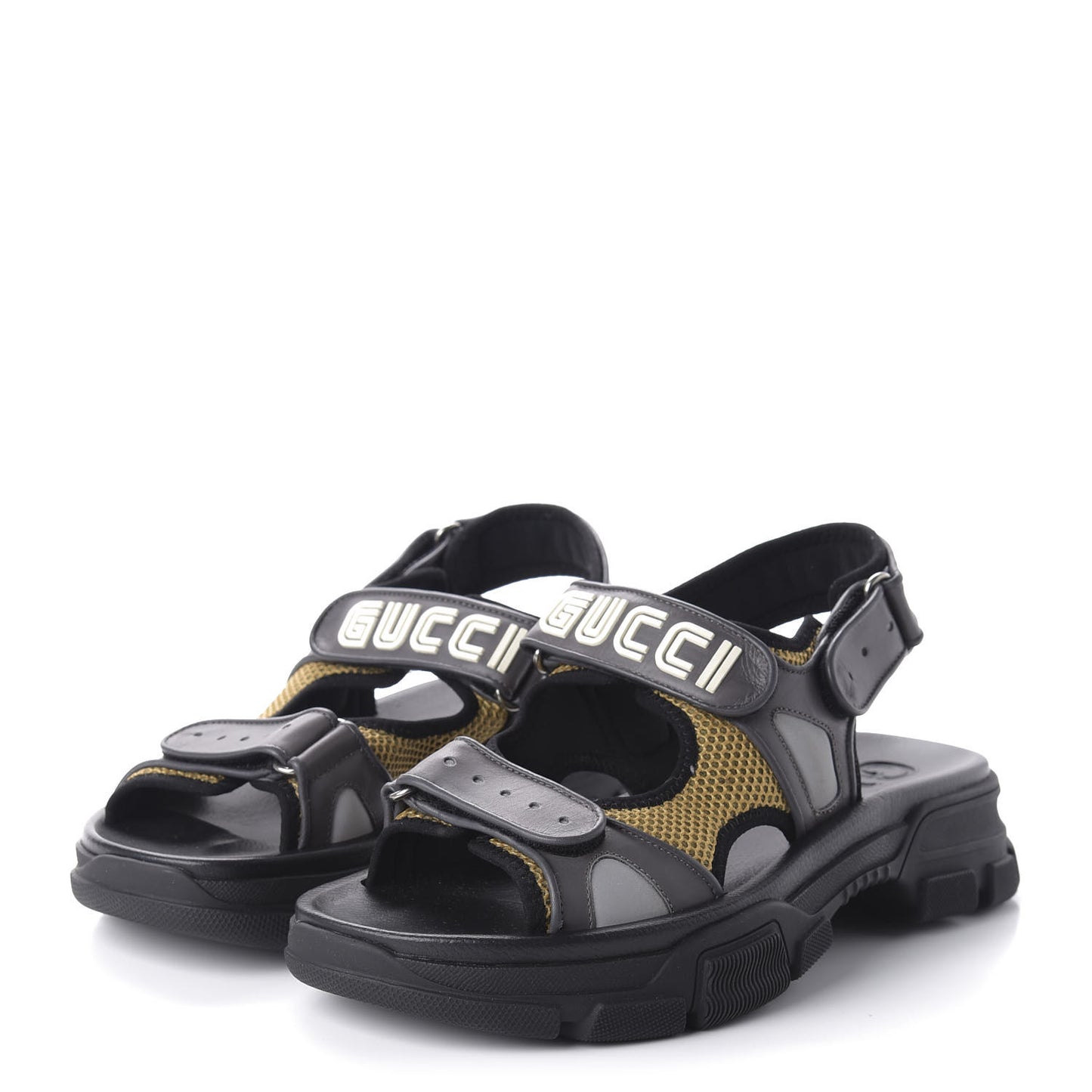 X SEGA Nappa Mesh Mens Aguru Sandals 9 Loess Black