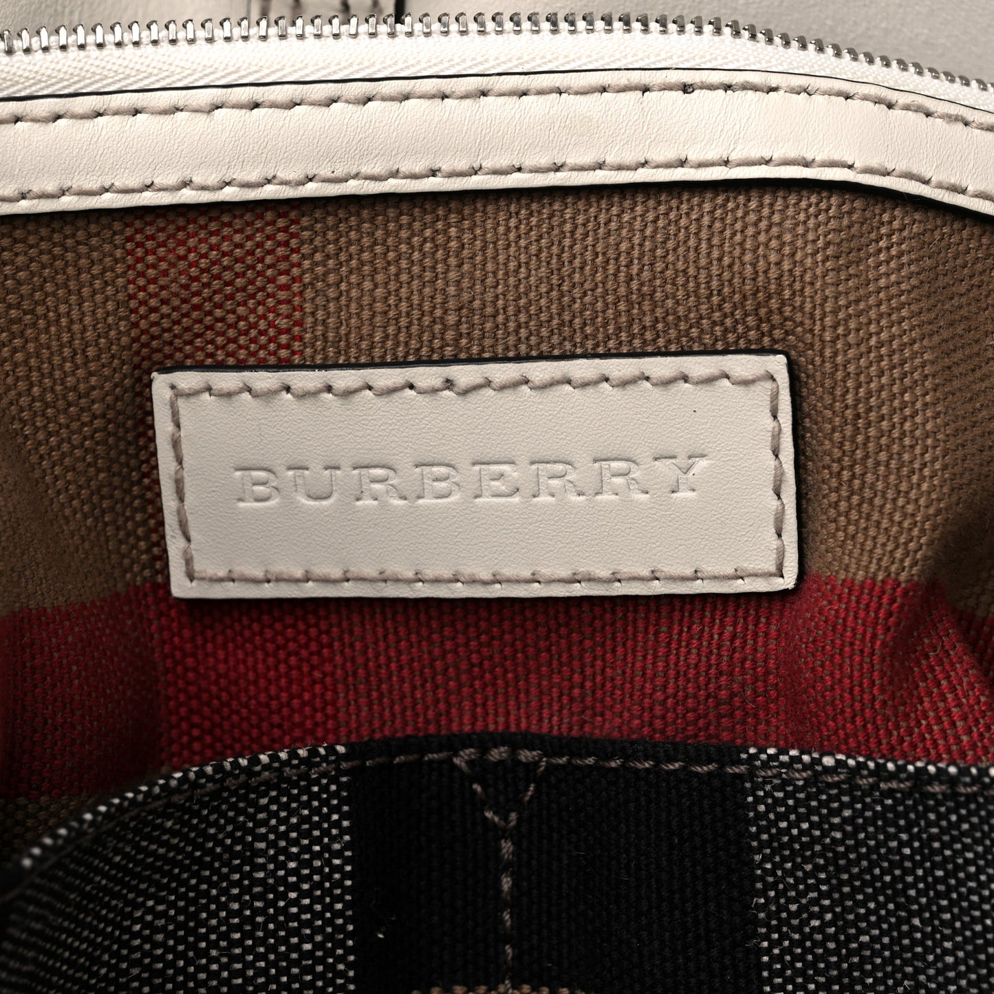 Canvas Mega Check Medium Ashby Hobo White