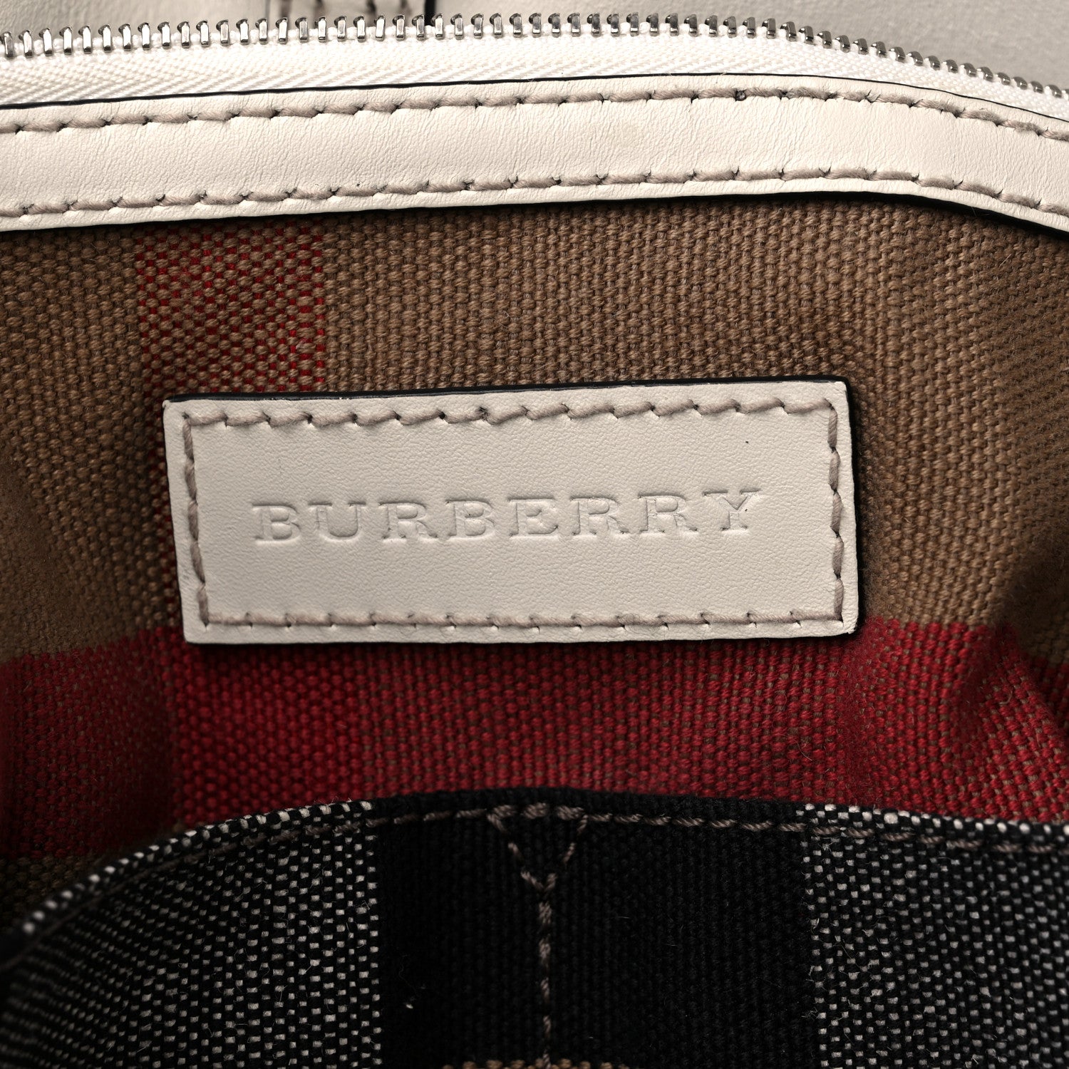 Burberry Canvas Mega Check Medium Ashby Hobo White 6 of 13