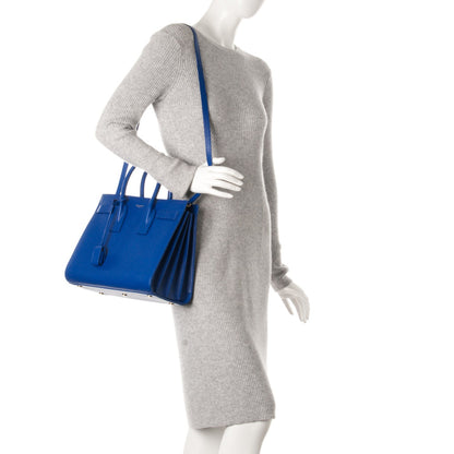 Saint Laurent Calfskin Small Sac De Jour Blue Majorelle 2 of 7