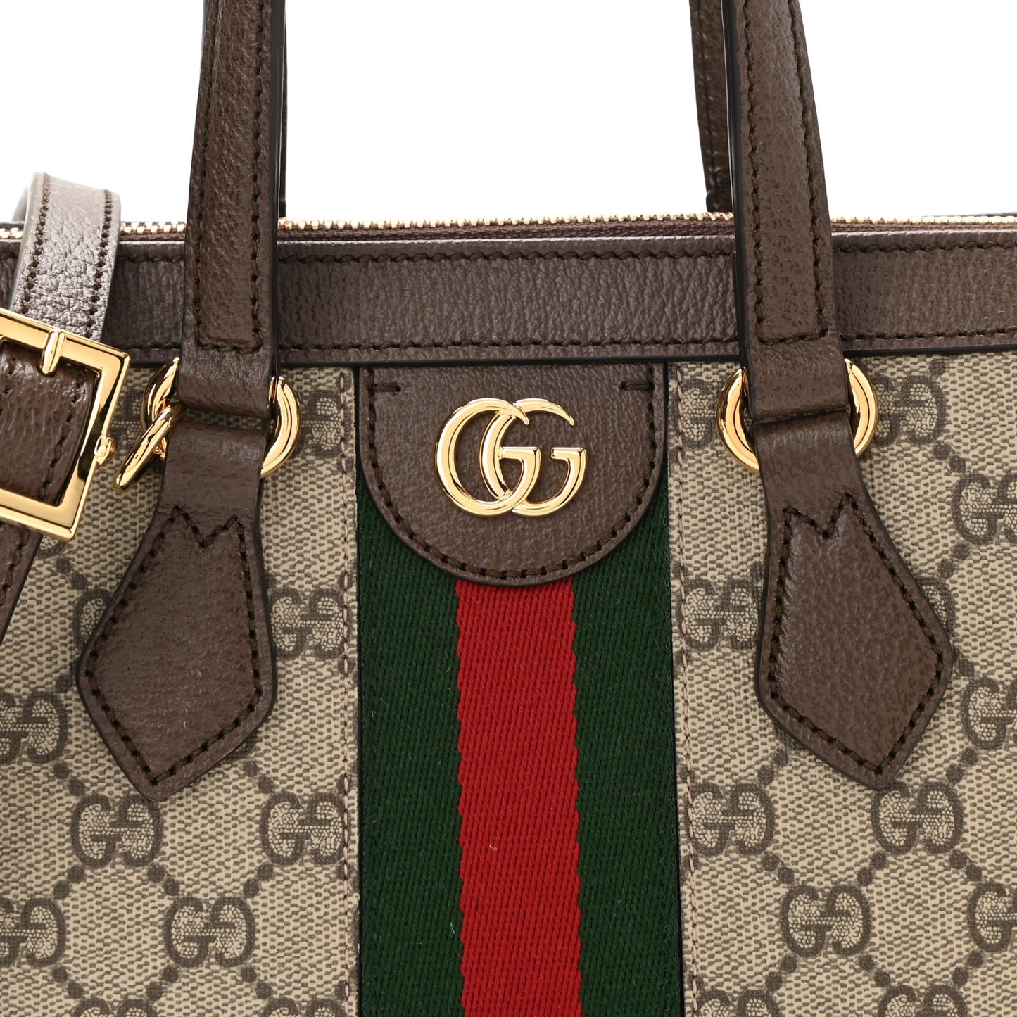 GG Supreme Monogram Small Ophidia Tote Bag Brown