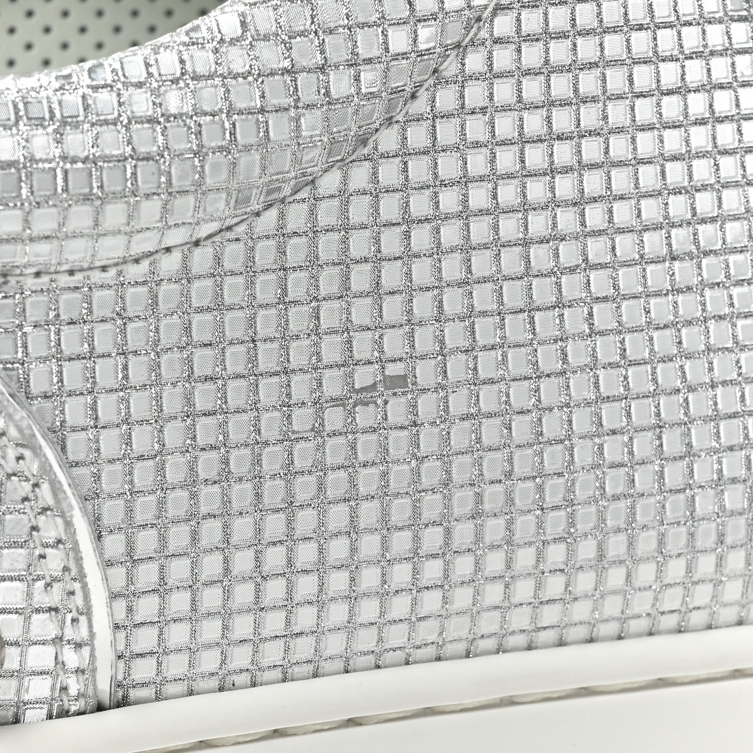 Christian Louboutin Glitter Metallic Calfskin Spikes Vieira 2 Flat Sneakers 40 Silver 11 of 13