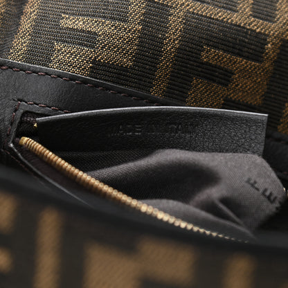 Fendi Fabric Jacquard FF 1974 Medium Baguette Tobacco Moro Black 7 of 12