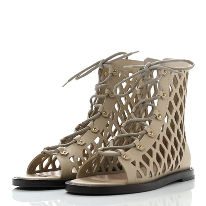 Christian Dior Matte Calfskin D-Trap Sandals 39 Corde 3 of 8