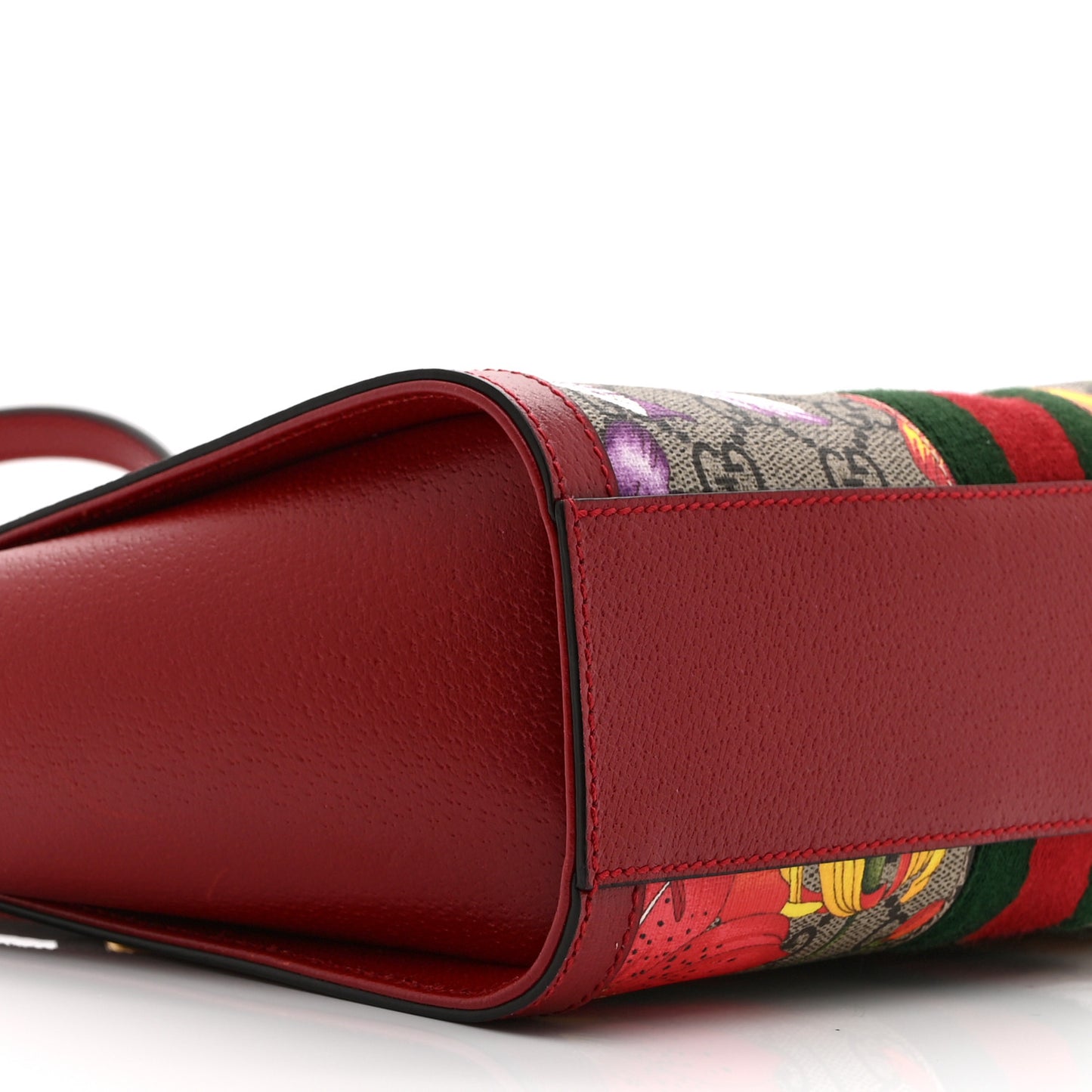 GG Supreme Monogram Flora Web Small Ophidia Tote Bag Red