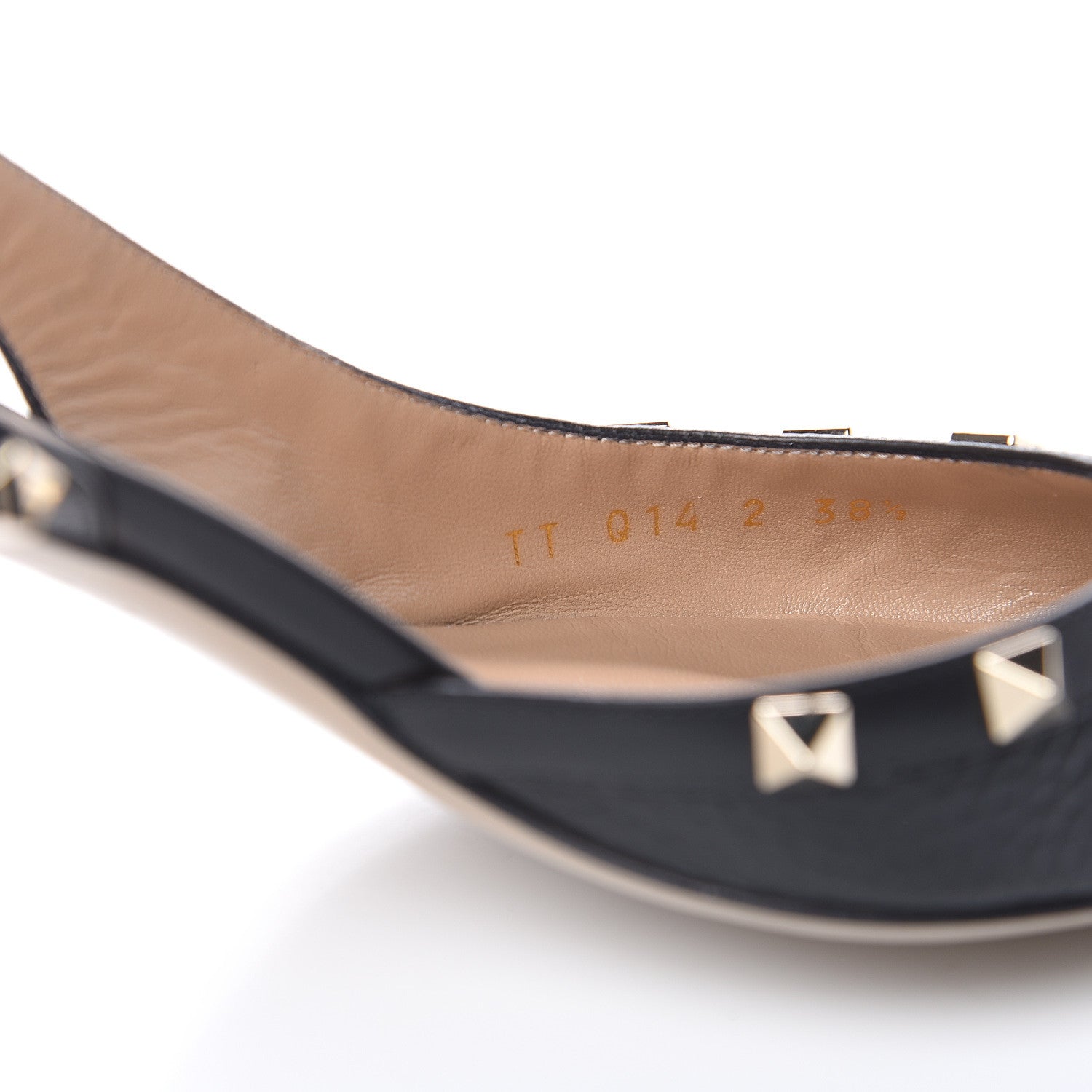 Valentino Garavani Pebbled Calfskin Rockstud Half D'Orsay Slingback 50mm Pumps 38.5 Black 10 of 10