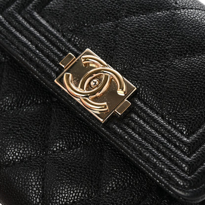 Chanel Caviar Quilted Compact Boy Wallet Black 10 of 11