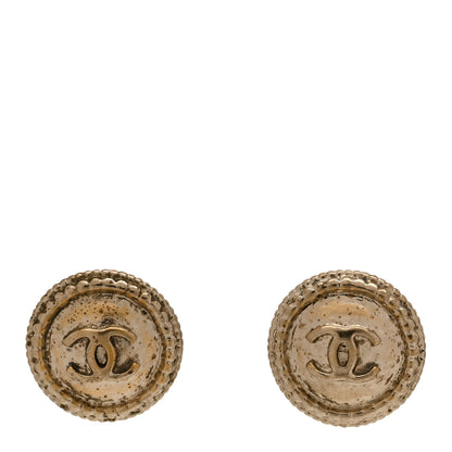 Chanel Metal CC Button Earrings Gold 1 of 5