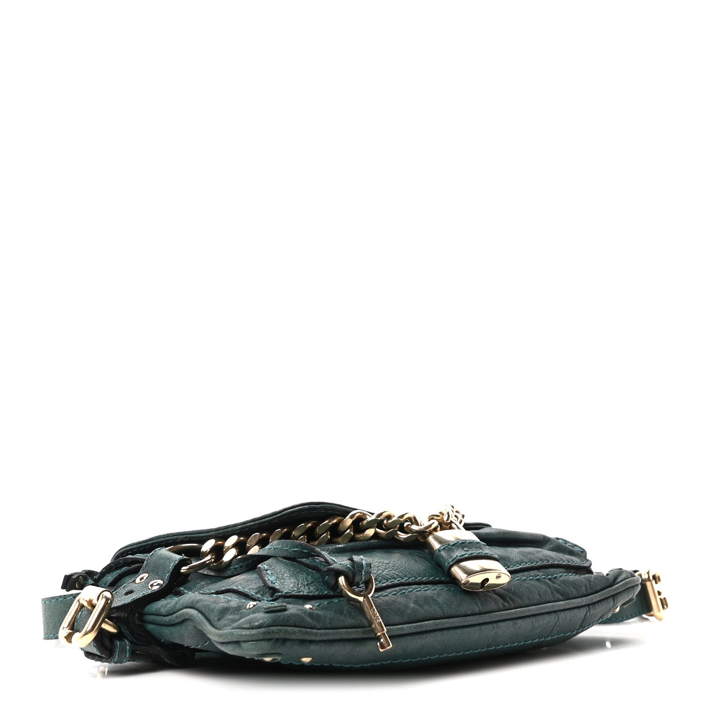 Lambskin Small Paddington Capsule Satchel Aqua Fresh