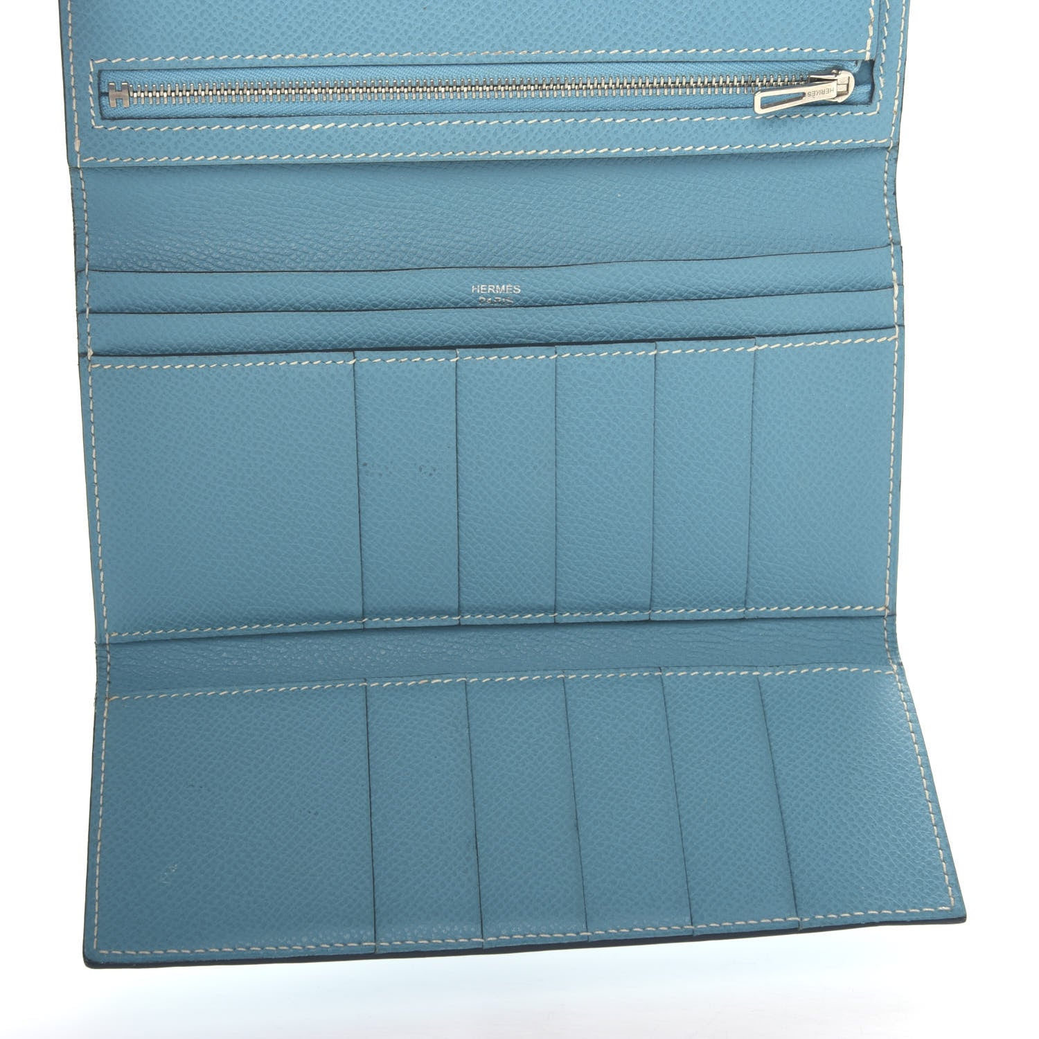 Hermes Epsom Bearn Gusset Wallet Blue Jean 5 of 6