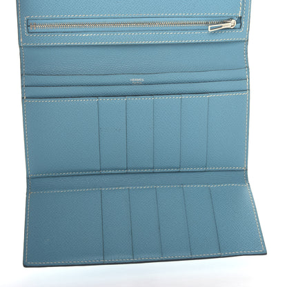 Hermes Epsom Bearn Gusset Wallet Blue Jean 5 of 6