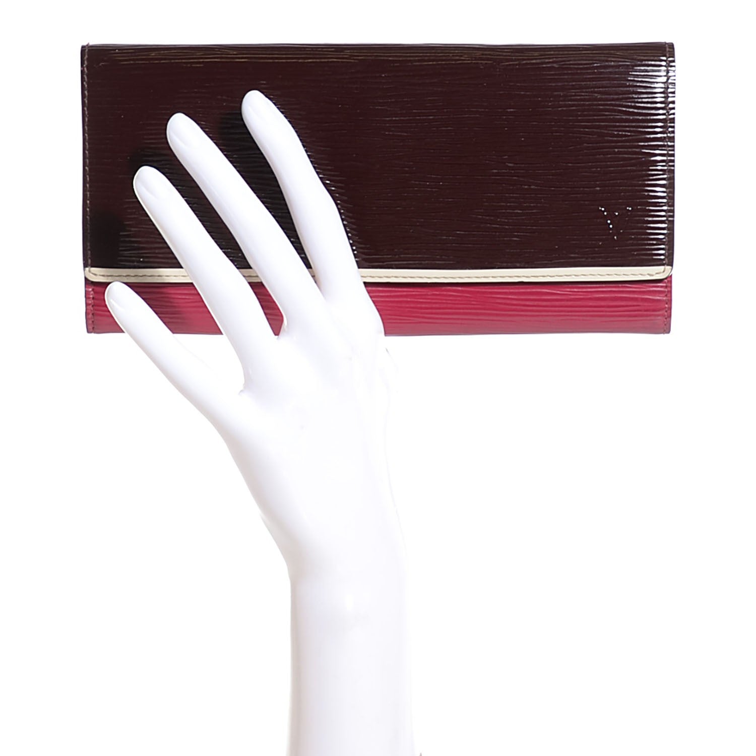 Louis Vuitton Electric Epi Flore Wallet Tri-Color Prune 2 of 8