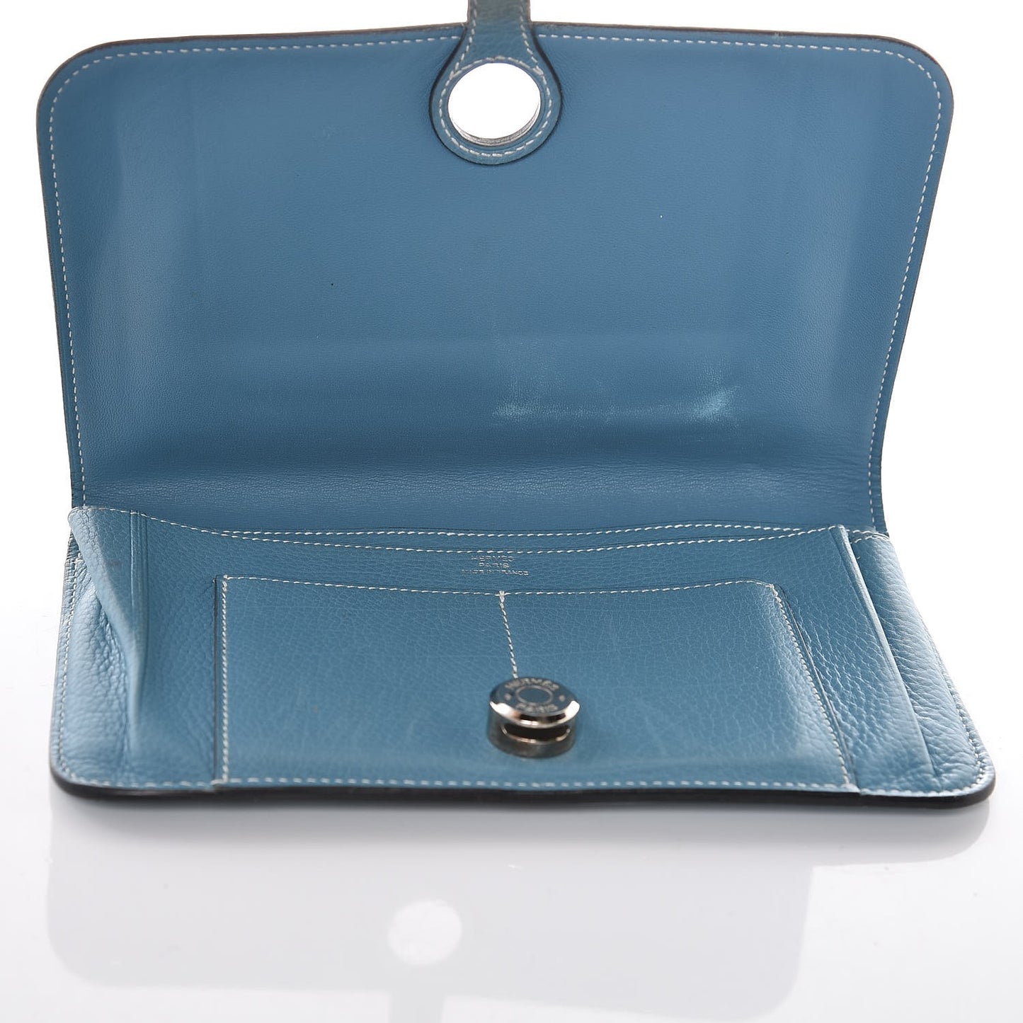 Togo Dogon Duo Wallet Blue Jean