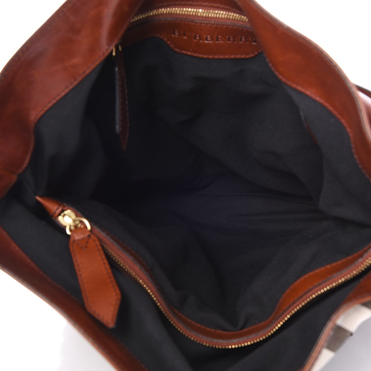 House Check Bridle Calfskin Medium Gosford Hobo Dark Tan