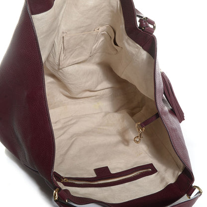 Gucci Pebbled Calfskin Large Soho Shoulder Bag Bordeaux 5 of 9